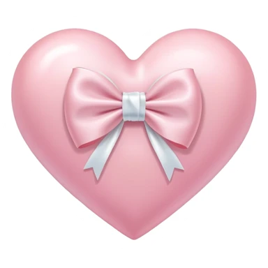 Pastel pink heart with white bow sticker