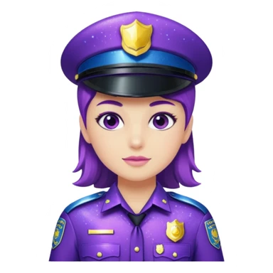 Glitter Purple and Cian police sticker