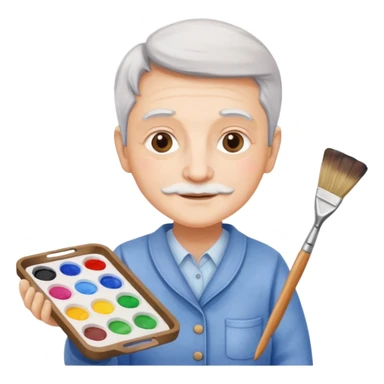 Senior with watercolor tray & brush sticker