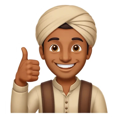 indian dude - big grin - thumbs up sticker