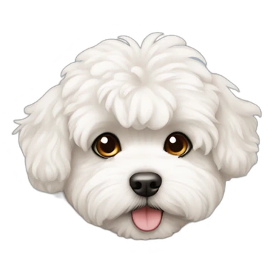 thinking face of a maltipoo sticker