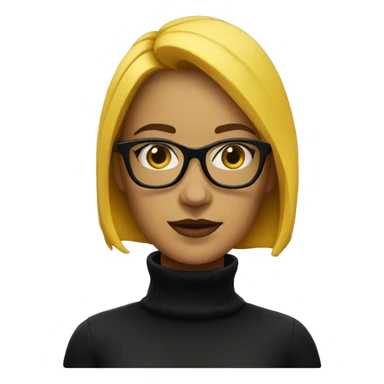 yellow woman in glasses and black turtleneck sticker