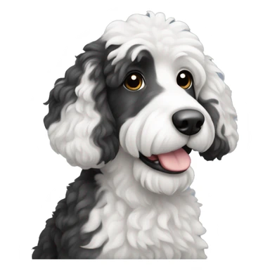 Black white and gray bernadoodle sticker