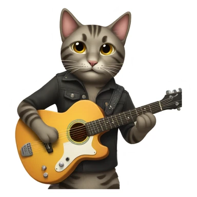 Cat with guitar sticker