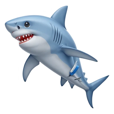 As un tiburón con tenis azules  sticker