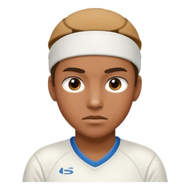 Tennis player with white sweatband sticker