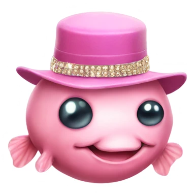 Blobfish with bling teeth and a jaunty hat sticker
