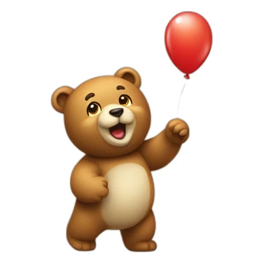 Osito llevando un globo sticker