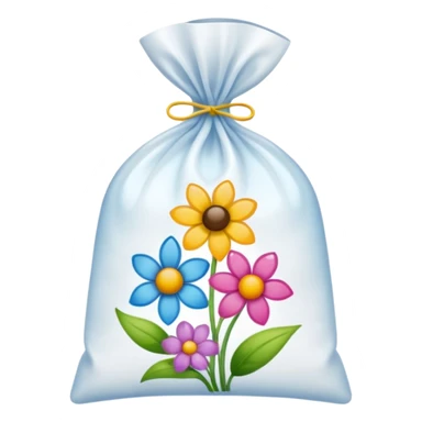 sac plastique noué et gonflé pour tamponner la peinture et créer de magnifiques fleurs colorées. sticker