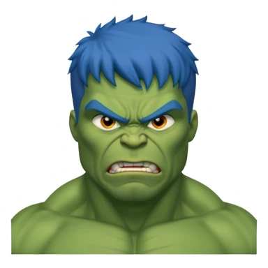 blue haired hulk sticker