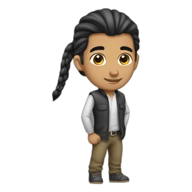 a arab guy with pony tail confident sticker