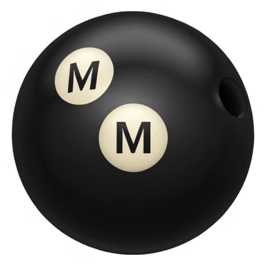 Black pull Ball with MB written on it. Nothing else no holes or anything. sticker