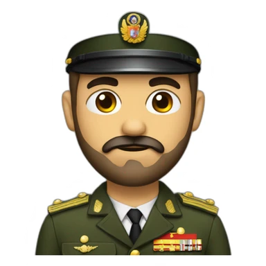 Militar español con barba y ojos castaños   sticker