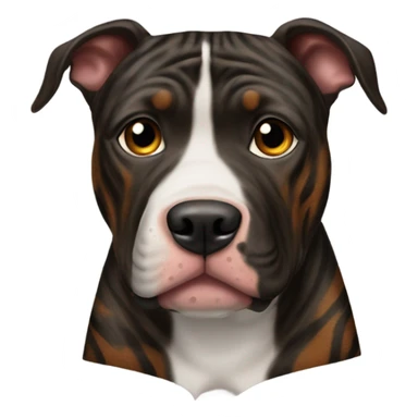 pitbull terrier dark brindle tiger stripes sticker