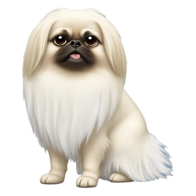 White Pekingese wearing tutu sticker