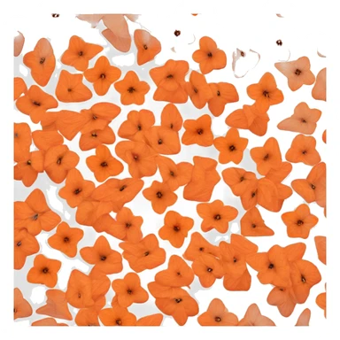 delicate petals resembling dry husks surrounding a brightly colored fruit-like center. Use shades of orange or reddish-orange for the petals and center to capture its vibrant look. Aim for instant recognition. sticker