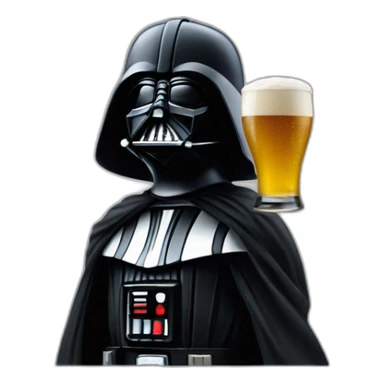 Dark vador levant une bierre sticker