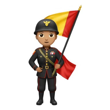 souldier caryying white,black,red,yellow flag sticker