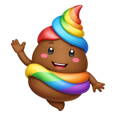 rainbow poop dancing sticker
