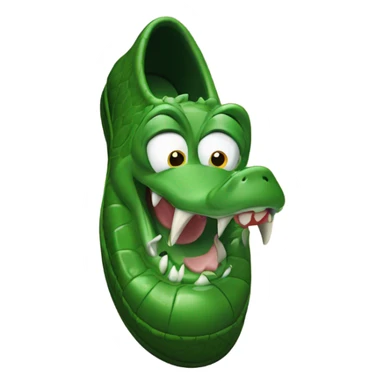 Croc shoe with a worm poking out of the hole sticker