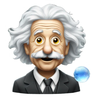 Albert Einstein with crystal ball sticker