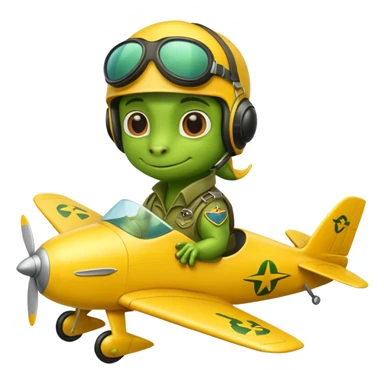 gecko pilot riding yellow plane sticker