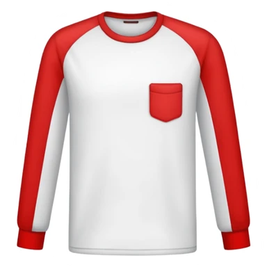 plain isolated red and white long sleeve shirt sticker