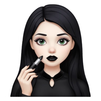 gothic girl makes up sticker