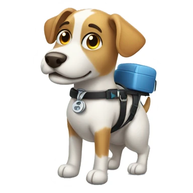 Dog with a wheelchair sticker