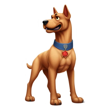 Desert storm hot tall blue eyes Clifford the big red dog muscular with tattoos on arms book illustration as a military call of duty character standing alone sticker