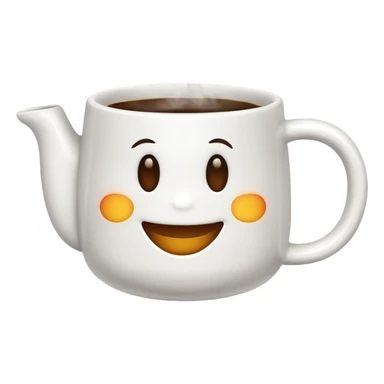 Coffee mug with small smile sticker