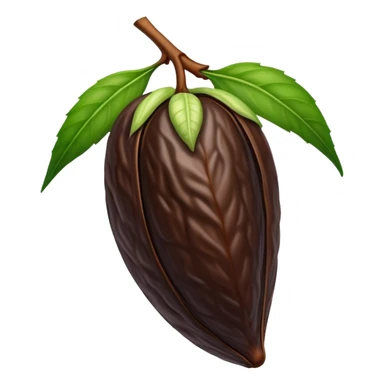 single tonka bean with a green leaf sticker