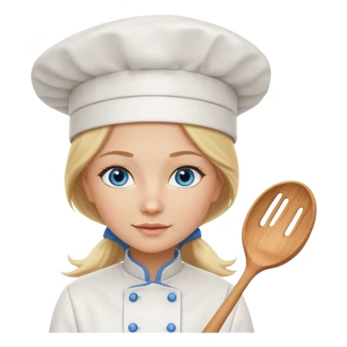 Long Blonde hair blue eyed female chef sticker