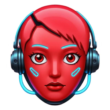 red glitter cyberpunk light sticker