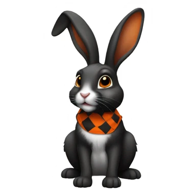 Black and orange harlequin rabbit sticker