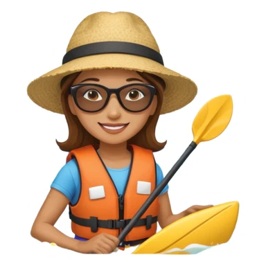 Teacher kayaking beach female sticker