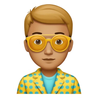 fotographer with yellow patterned summer clothes and sun glasses sticker