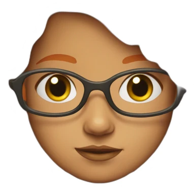Girl with court orange hair and gree eyes and glasses sticker