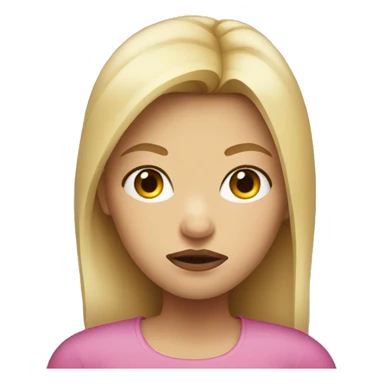 Pouting face girl with blonde hair sticker