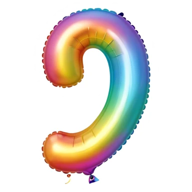 Balloon shaped like the number 30 sticker