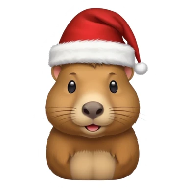 Capybara con gorrito de navidad emoji para Whatsapp  sticker