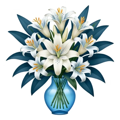 Big white and blue bouquet of Lillie’s  sticker
