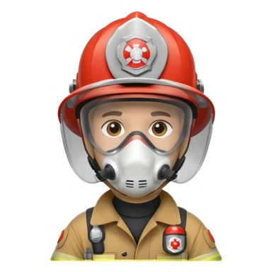 Firefighter with respiratory protection white color helmet sticker