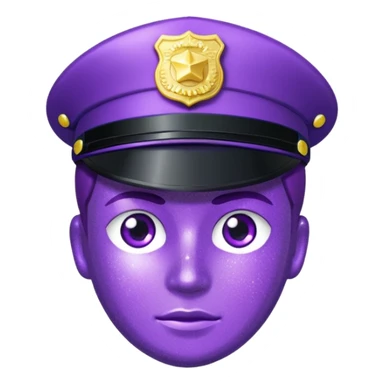 Glitter Purple and Cian police sticker