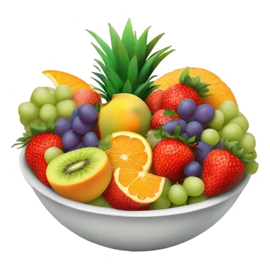 strawberries, pineapples, grapes, kiwis, oranges, fruit bowl sticker