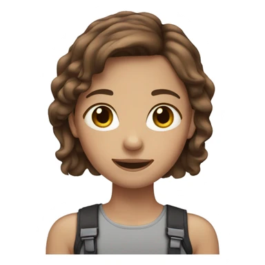 Brown hair girl with braces sticker