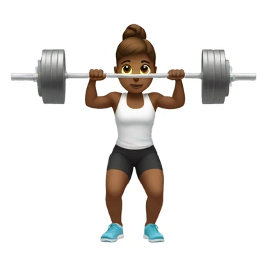 girl doing barbell back squat sticker