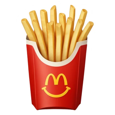 french fries with ketchup in Macdonalds carton sticker