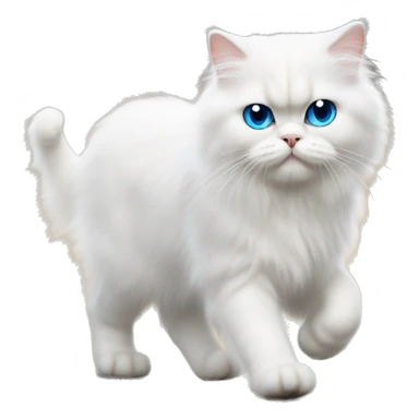 White persian cat whit blue eyes kitten walking  sticker