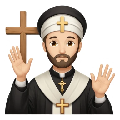 Orthodox Christian priest making the sign of the cross with the movement outlined sticker